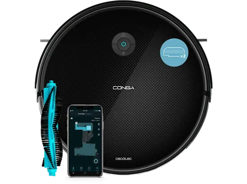 Robot friegasuelos Cecotec Conga 2499 Ultra X-Treme 4en1 2200 Pa 160 min Cepillo multifunción Bluetooth Wi-Fi Black