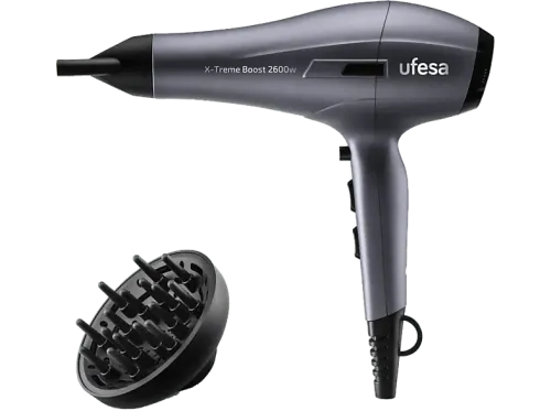 Secador Ufesa X-Treme Boost 2600W 3 Temperaturas 2 Velocidades Difusor incluido Plateado