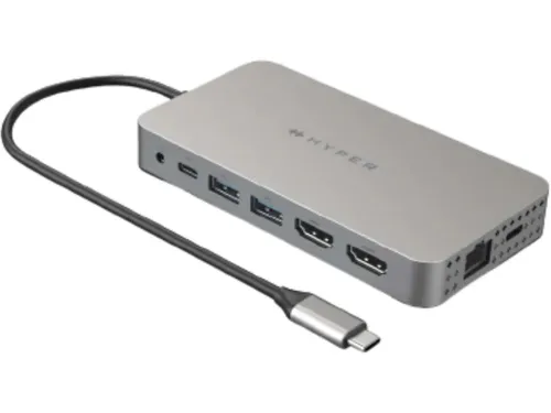 Hub USB Hyper HDM1H-GL 10 Puertos en 1 Para M1 MAC 10 Mbit/s Plata