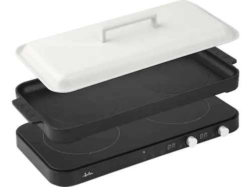 Cocina eléctrica Jata JEVI1470 2800W Portátil 2 placas inducción Zona grande 16 cm Superfície 4mm Negro