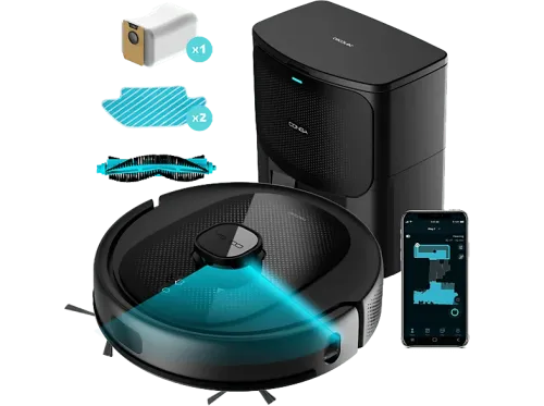 Robot aspirador Cecotec Conga 8290 Immortal Ultra Power Home Genesis Navegación láser  7000Pa 3 L 280 min Incluye base de autovaciado Black