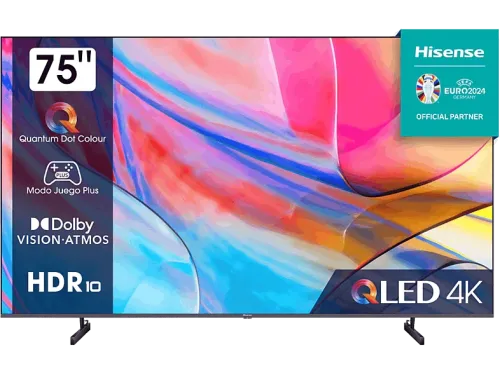 TV QLED 75" Hisense 75A7KQ UHD 4K Quantum Dot Colour Dolby Vision&Atmos Modo Juego Plus Negro