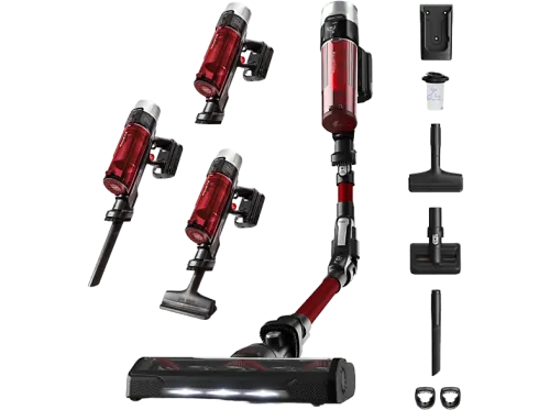 Aspirador escoba Rowenta RH2079WO X-Force Flex 9.60 Animal Care 200W 0.4 L 45 min Tecnol. Ciclónica 3 modos Multisuperficie Ultraligera Roja