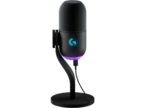 Micrófono Logitech G Yeti GX para Gaming USB RGB Lightsync Bloqueo de ruido ambiental Supercardioide Personalizable PC-Mac Negro