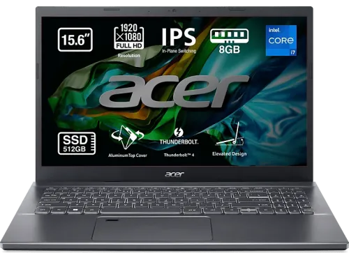 Portátil Acer Aspire 5 A515-57-76BV 15.6" Full HD Intel® Core™ i7-1255U 8GB RAM 512GB SSD Iris® Xe Graphics Sin sistema operativo