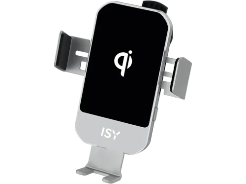 Cargador coche ISY ICC-5015 Carga inalámbrica Universal Rotación 360º Plata
