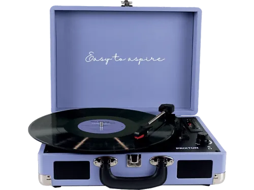 Tocadiscos Prixton VC400 78 rpm Bluetooth USB 2 Altavoces 3W  Digitalizador de vinilos Lila
