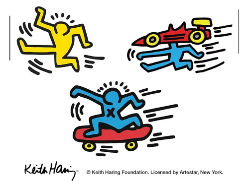 Funda Samsung Keith Haring Flipsuit Card People Para Galaxy Z Flip5 Blanco