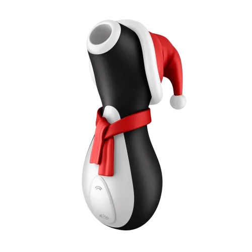 Succionador de clítoris Satisfayer Penguin Holiday Edition ABS y silicona 11 intensidades Sumergible Blanco y negro