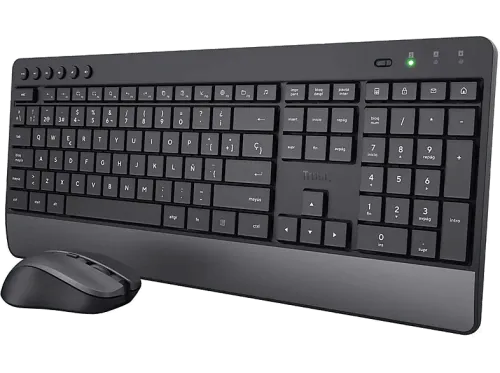 Pack Teclado + Ratón Trust Qwerty Inalámbrico Bluetooth USB Negro