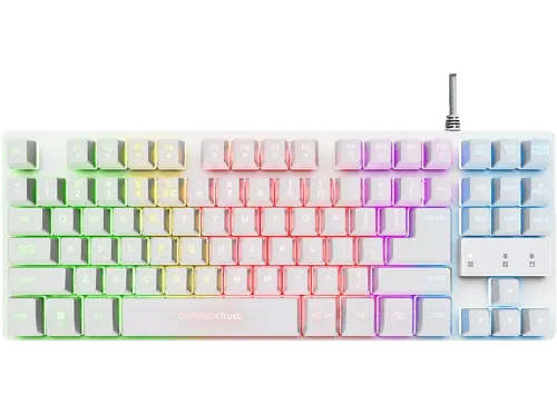 Teclado gaming Trust GXT 833W Thado USB-A Retroiluminación Tamaño TKL Blanco