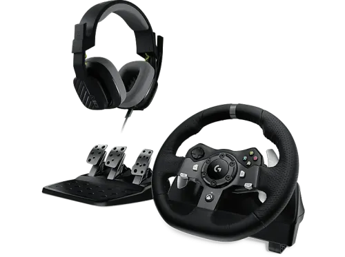 Volante Combo Logitech G G920 + Auriculares gaming ASTRO A10 Xbox/PC Force Feedback Pedales ajustables Giro 900° Micrófono volteable Negro
