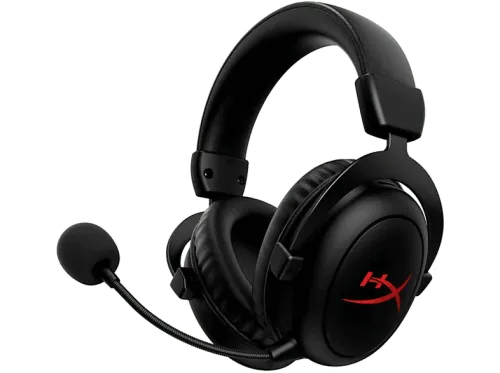 Auriculares gaming HyperX Cloud II Core De diadema Inalámbricos Hasta 80 horas Micrófono Cancelación de ruido PC  Negro