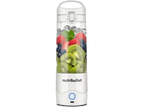 Batidora de vaso Nutribullet Portable NBP003W Batidora personal Vaso portátil 0.475 l Asa transportable Carga USB-C 2000 mAh Blanco