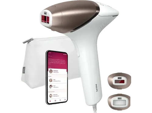 Depiladora IPL Philips Lumea S8000 BRI945/00 Luz pulsada 12 meses sin vello 2 cabezales cara y cuerpo 450.000 pulsos Sensor piel SmarSkin