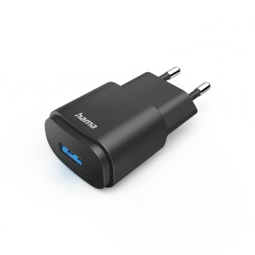 Adaptador enchufe Hama 00201644 USB-A 6W Luz LED Negro