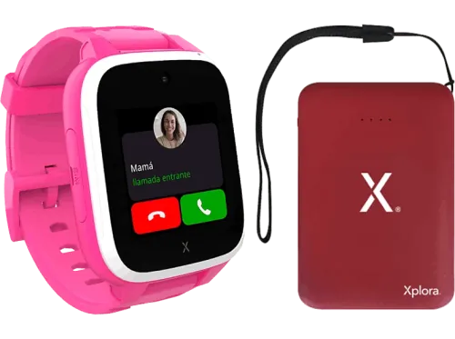 Smartwatch infantil + Powerbank Xplora XGO3 1.3" 128 MB Cámara 2 MP Autonomía 3 días 4G Botón SOS Geolocalización Rosa