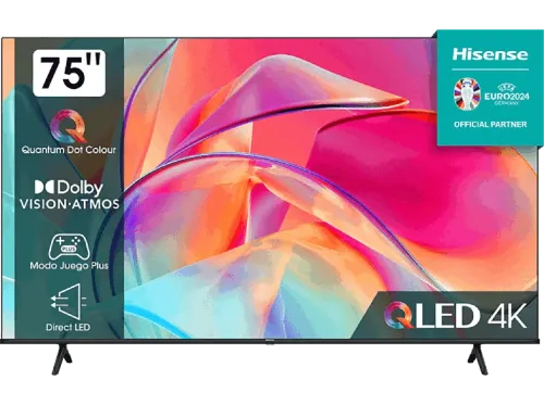 TV QLED 75" Hisense 75E7KQ UHD 4K Quantum Dot Colour Dolby Vision & Atmos Modo Juego Airplay Negro