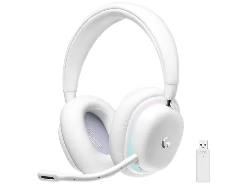 Auriculares gaming Logitech G G735 Aurora Collection Inalámbricos Bluetooth Lightspeed Lightsync RGB PC Móvil Blanco