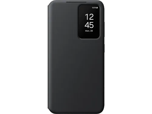 Funda Samsung Para Galaxy S24 Tapa de libro Smart Clear View Wallet Negro