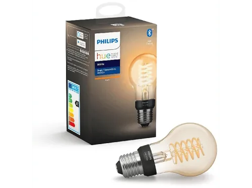 Bombilla Bluetooth Philips Hue Filamento estándar LED E27 Luz blanca cálida Domótica