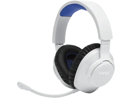 Auriculares gaming JBL Quantum 360P Console Wireless Para PlayStation Inalámbrico Cancelación Activa de Ruido Micrófono Blanco y Azul