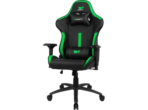 Silla gaming Drift DR350 Polipiel Reposabrazos 4D Ruedas silenciosas Inclinación Verde