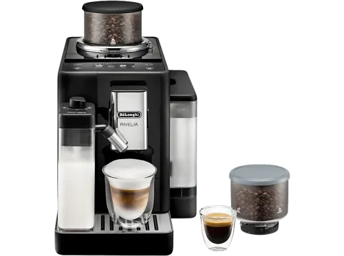Cafetera superautomática De'Longhi Rivelia EXAM440.55.B Molinillo integrado LatteCremaHot Depósito leche Táctil 16 recetas 19bar 1450W Negro