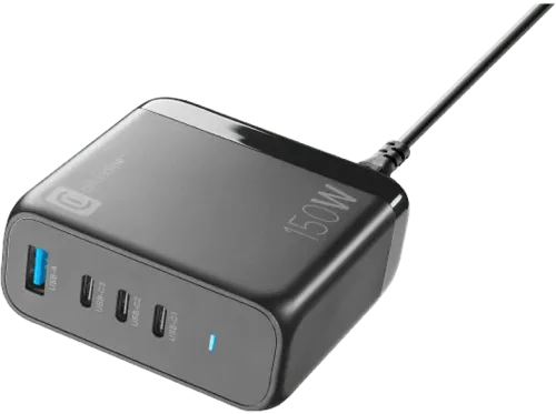 Cargador CellularLine ACHUSBGAN4PD150WK 150 W 3 puertos USB -C 1 Puerto USB -A Universal Negro