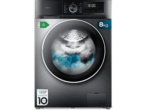 Lavadora carga frontal Cecotec Bolero DressCode 8500 Inverter Steel A 8 kg 1400 rpm Motor Inverter Plus Lavado con vapor Steel