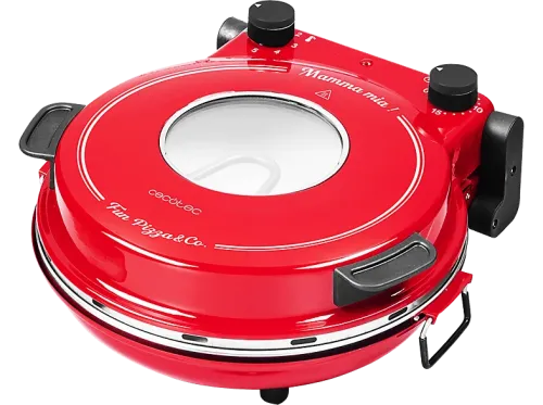 Horno eléctrico pizzas Cecotec Fun Pizza&Co Mamma Mia Vista Ventana 1200 W Doble resistencia 420°C Cerámica 5 niveles Temporizador Red