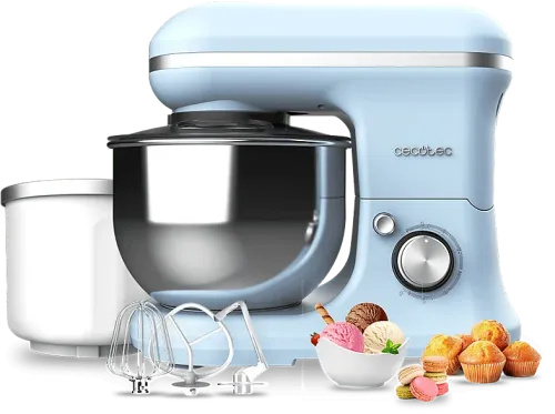 Robot amasador Cecotec Cecomixer Merengue 5L 1200 Ice-Cream Blue 1200 W 5L 6 velocidades Movimiento planetario Incluye heladera Blue