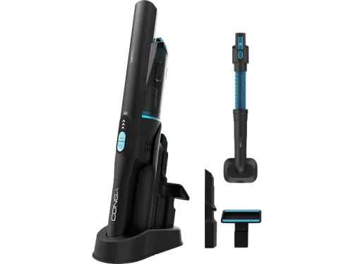Aspirador escoba Cecotec Conga Rockstar Micro+ Animal 200 W 20 kPa 40 min 2en1 Especial mascotas Accesorio tapicería Base de carga Titanium