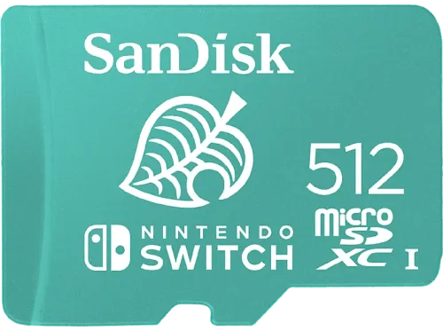 Tarjeta micro SDXC SanDisk Licencia Nintendo® 512 GB Para Nintendo Switch 100 MB/s UHS-I U3 C10 Verde
