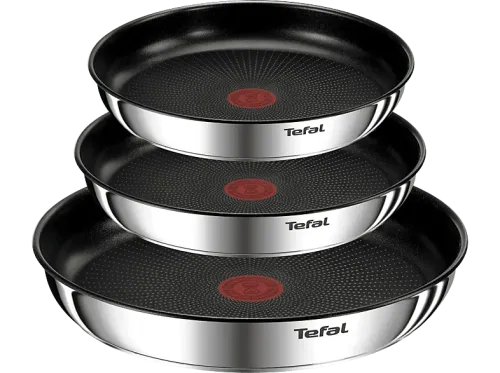 Set de sartenes Tefal Ingenio Emotion L8974S45 22 24 y 28 cm Mango Extraíble Revestimiento Titanio Antiadherente Tecnol. Thermo-Signal™ Inox