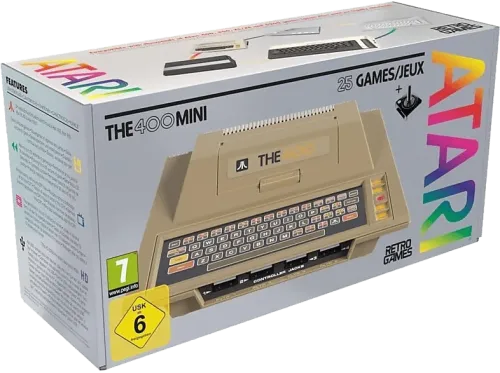 Consola retro Atari The400 Mini HD 720p 8 bits 25 juegos Joystick Atari Conexión HDMI y USB