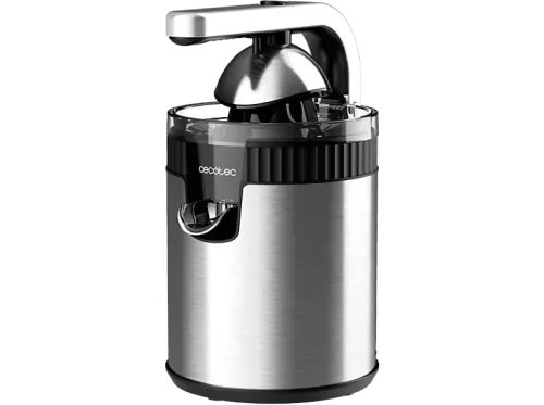 Exprimidor Cecotec Xqueeze RetroJuice 600 Steel 600 W Filtro acero inox 2 conos Sistema extracción continua Antigoteo Steel