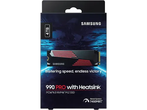 Disco duro SSD interno 4 TB Samsung 990 PRO Heatsink M.2 PCI Express 4.0 V-NAND TLC NVMe 2.0 Negro