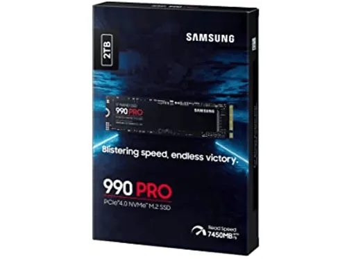 Disco duro SSD Interno 2 TB Samsung 990 PRO MZ-V9P2T0BW Interno PCI Express 4.0 M2 7450 MB/s Negro