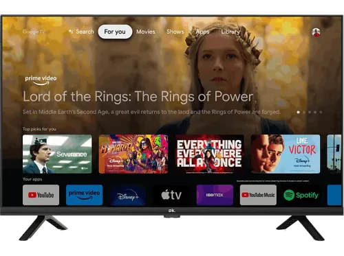 TV DLED 32" OK OTV 32GF-5023C FHD Google TV Chromecast integrado Sintonizador triple Negro