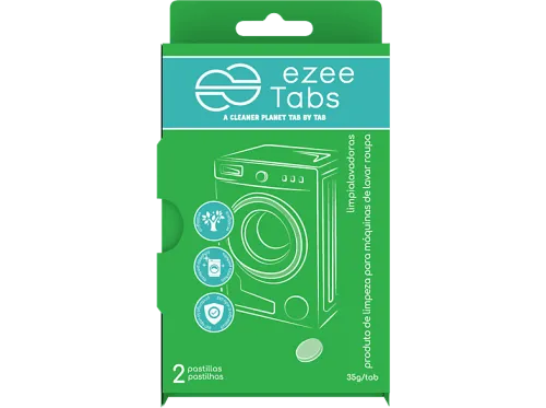 Limpiador Ezeetabs Para lavadoras 2 pastillas 35 gr Verde
