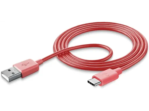 Cable USB CellularLine USBDATATYCSMART Cable USB  1 metro USB A USB C Rosa