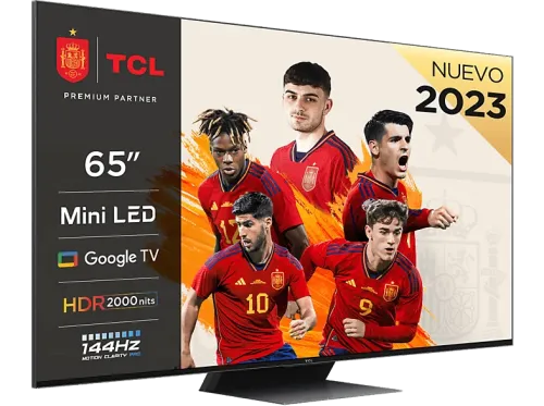 TV Mini LED 65" TCL 65C845 QLED 4K Quad Core Smart TV DVB-T2 Google TV Game Master Negro