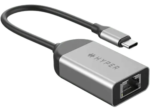 Cable de red HYPER Adapt. USB-C Ehernet Cat-5e 2.5 Gbps Plata