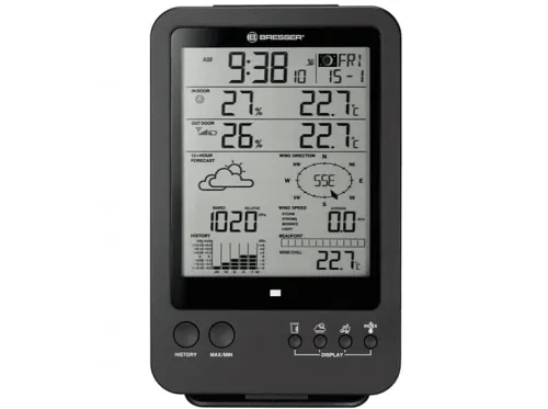 Estación meteorológica Bresser Weather Center 5 en 1 7002510 Mide la temperatura y la humedad Negro