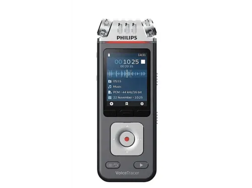 Grabadora de voz Philips DVT7110 2147 h 8GB USB-C WAV MP3 MPEG-1 Negro/Gris