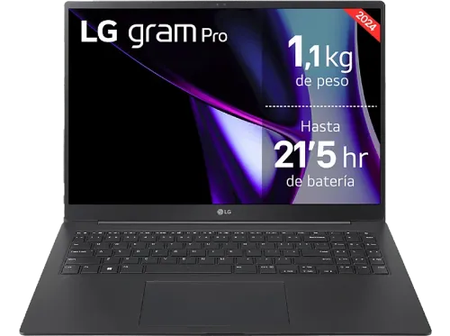 Portátil LG 16Z90SP-K.AD75B 16" WQXGA Intel® Evo™ Edition Core™ Ultra 7-155H 32 GB RAM 512 GB SSD W11H Negro Obsidiana