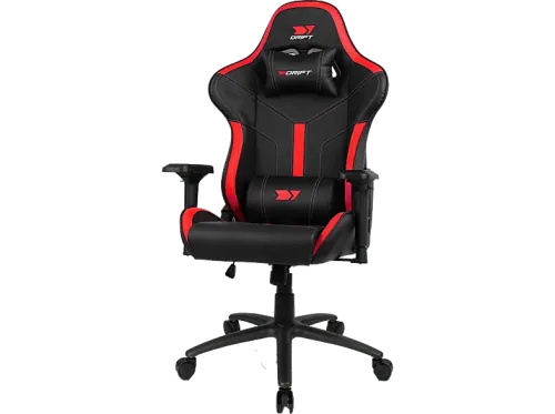 Silla gaming Drift DR350 Polipiel Reposabrazos 4D Ruedas silenciosas Inclinación Rojo
