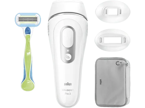 Depiladora IPL Braun Luz Pulsada Silk·expert Pro 3 PL3122 Depilación permanente 2 modos suavidad Tecnología Skin Pro Blanco