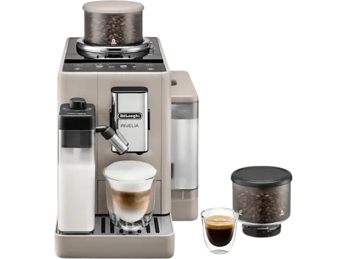 Cafetera superautomática De'Longhi Rivelia EXAM440.55.BG Molinillo integrado LatteCremaHot Depósito leche Táctil 16 recetas 19bar 1450W,Beige